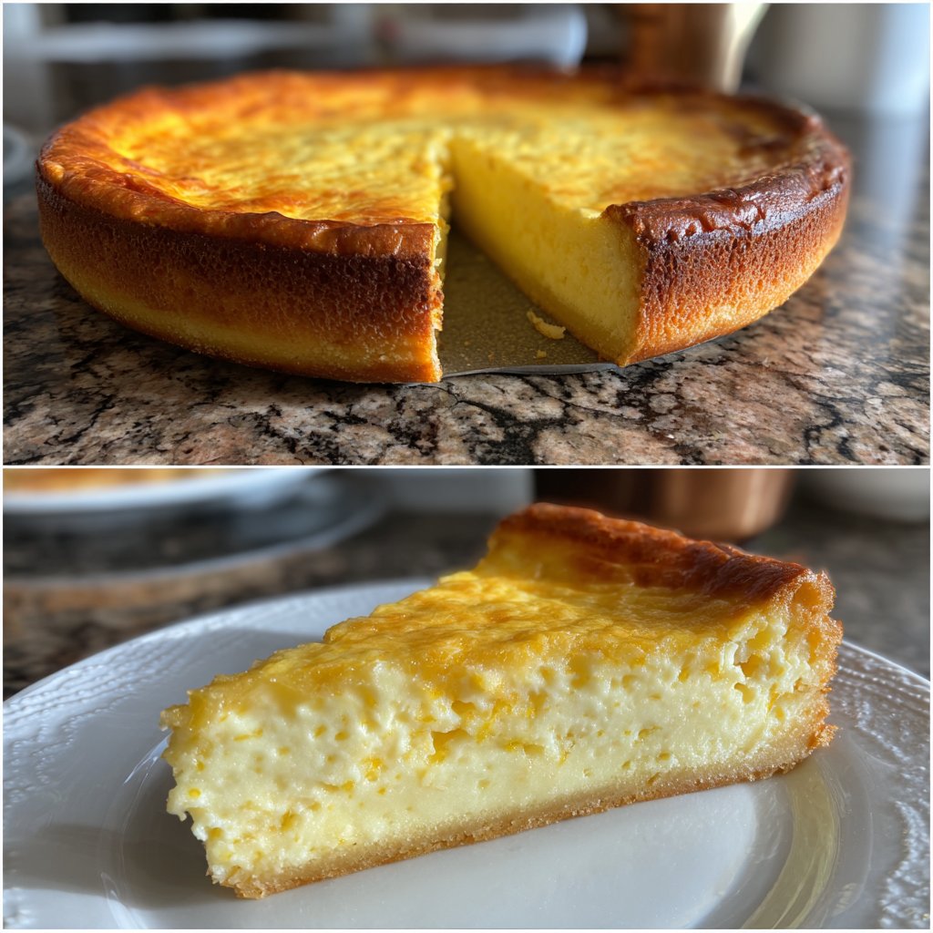 Käsekuchen mit Zitronenboden