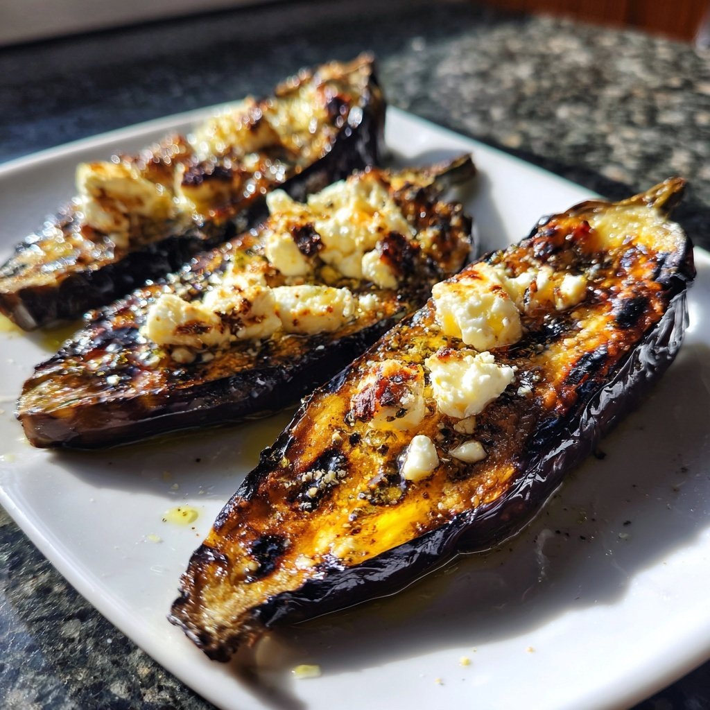 Gegrillte Auberginen Mit Feta