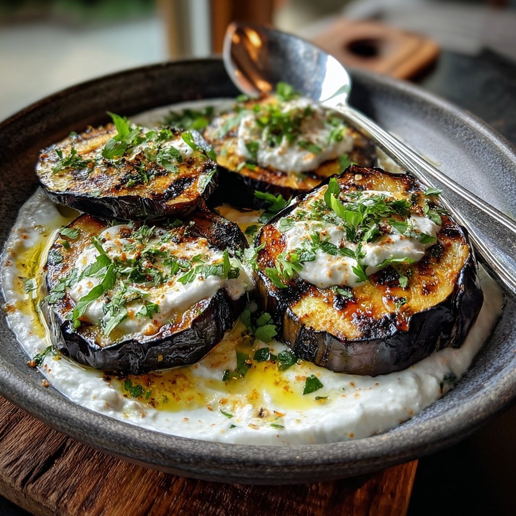 Gegrillte Auberginen Mit Joghurt Dip