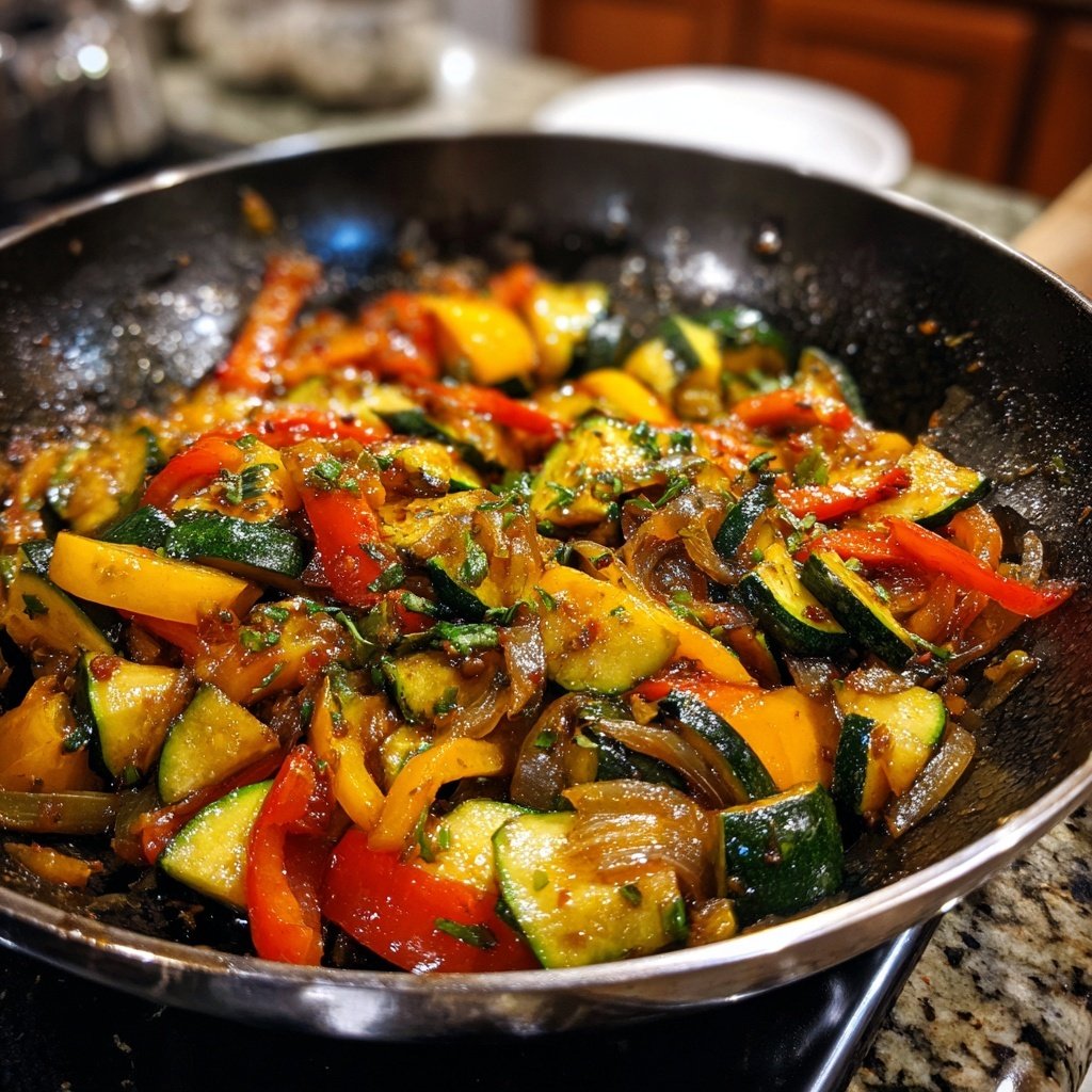 Kalorienarme Gemüsepfanne Mit Paprika