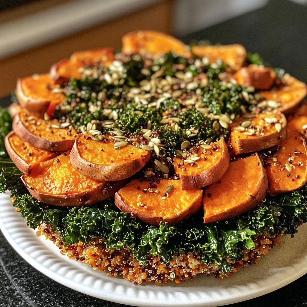 Süßkartoffel-Buddha-Bowl mit Grünkohl und Quinoa
