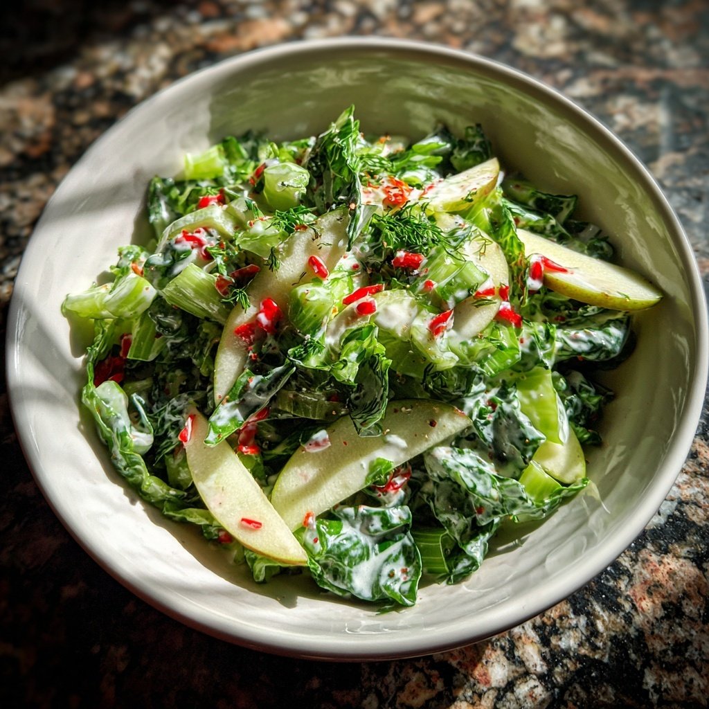 Chinakohl-Apfel-Salat mit veganem Joghurtdressing