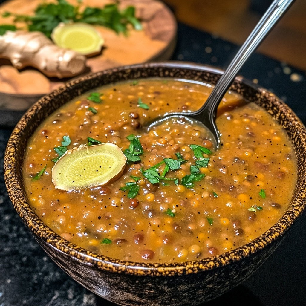 Linsensuppe mit Ingwer