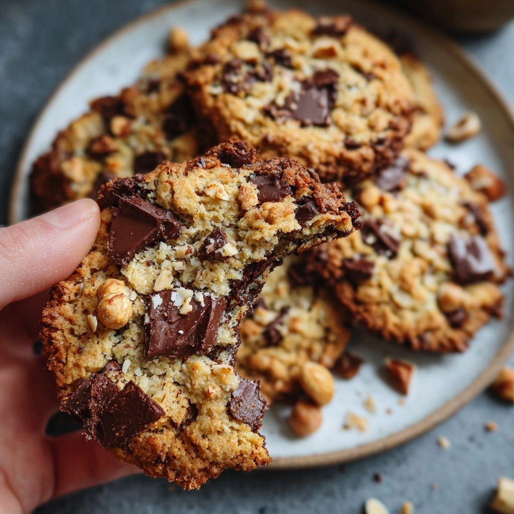 Cookies mit Haselnüssen und Schokolade