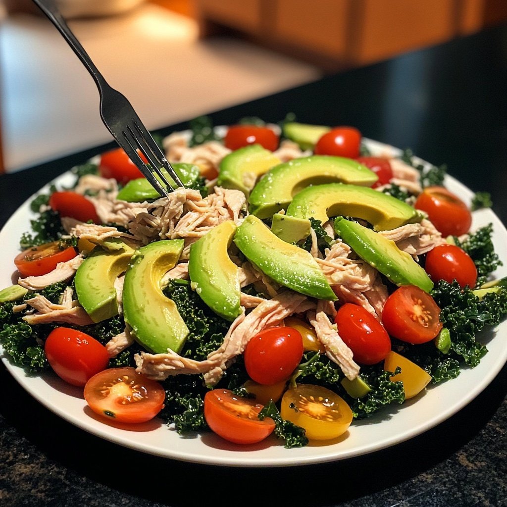 Gesunder Grünkohl-Hühnchen-Salat