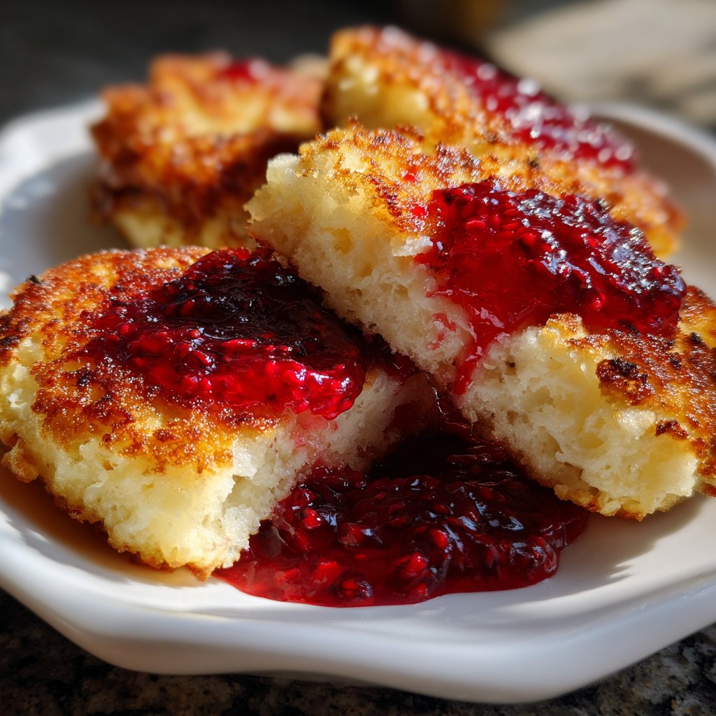 Pfannkuchen mit Himbeerkompott