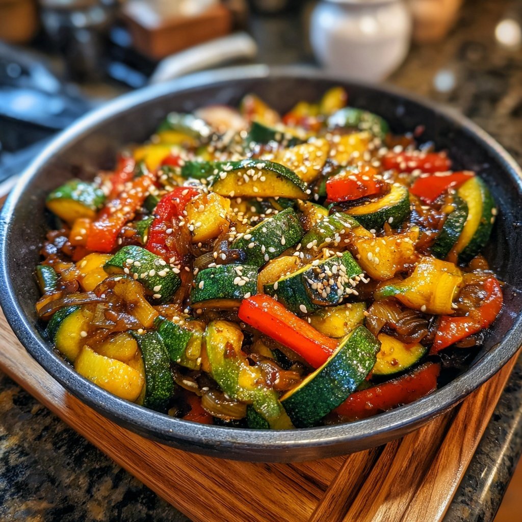 Kalorienarme Gemüsepfanne Vegan