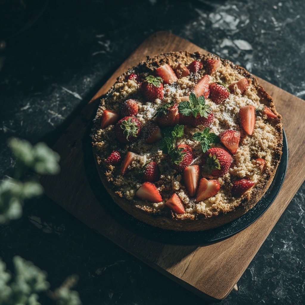 Erdbeerkuchen Mit Mandel Streuseln